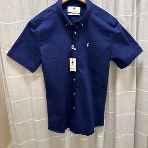 Father & Sons Navy Short-Sleeve Button-Down Shirt